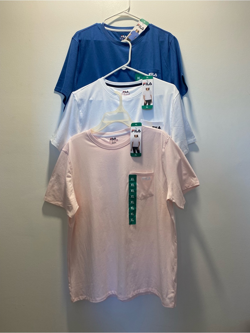 3 Count Fila Women’s T Shirts XL Pink White and Blue
